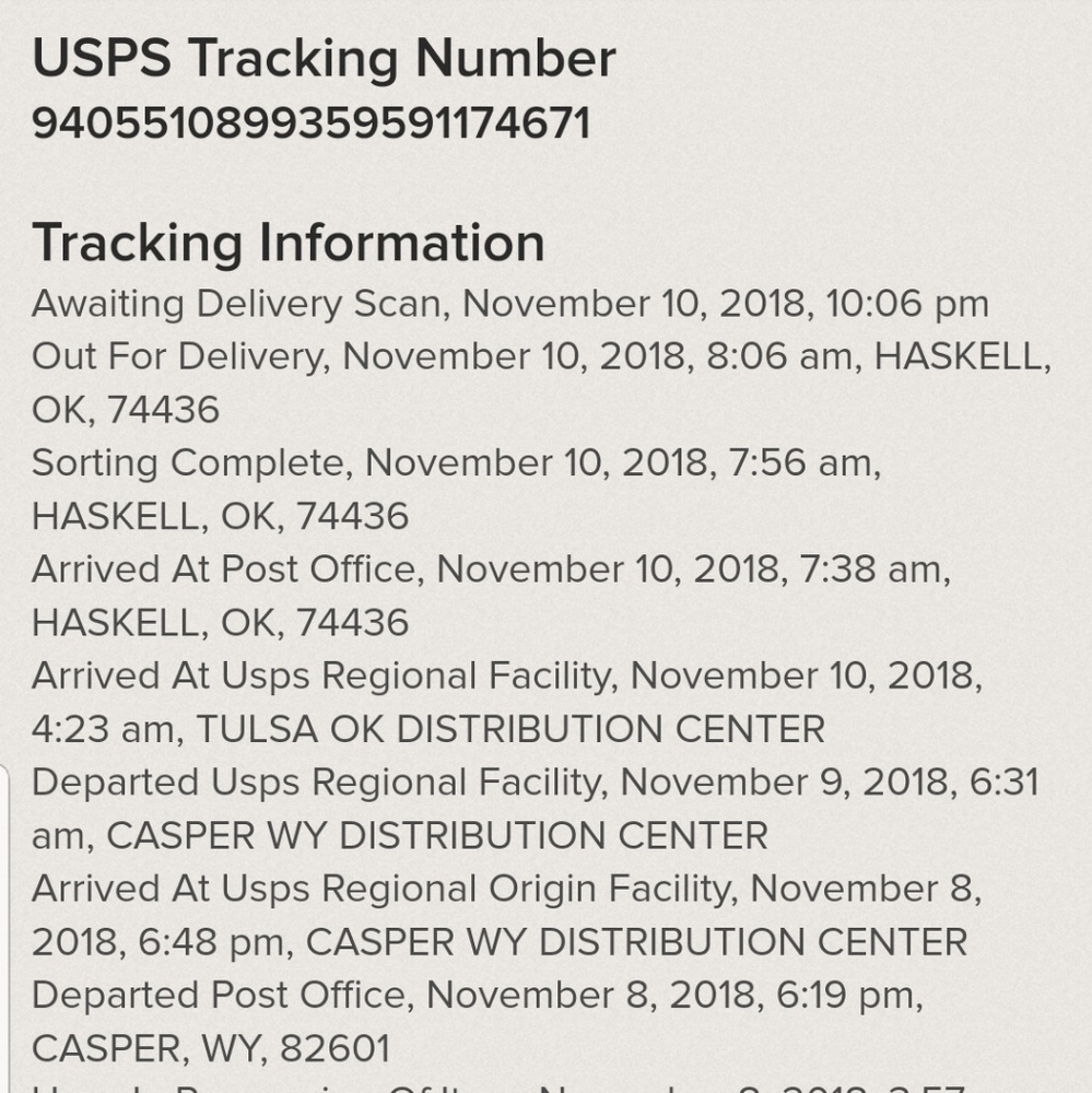 Proof of non delivered item